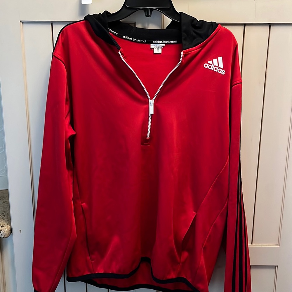 Adidas 3/4 zip basketball hoodie, gently worn